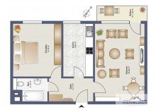 Grundriss Sanierte 2-Zimmer Wohnung in idyllischer und ruhiger Lage!  Inklusive Tiefgaragenstellstellplatz!