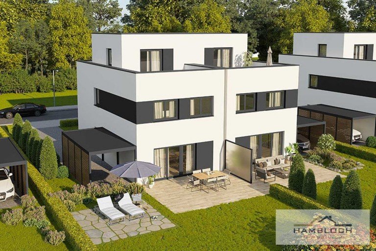 Beispiel Doppelhaus Bergisch Gladbach - Katterbach Wohngrundst�ck Baugrundst�ck 1.079 m� - Sie bauen eine Doppelhaush�lfte inmitten einer gr�nen Oase
