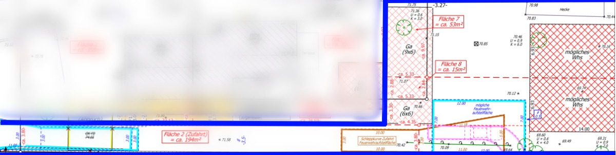 Lageplan vorderer Grundst�cksteil mit Zufahrt Wohngrundst�ck Bergisch Gladbach